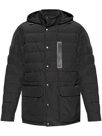 Moncler Logo-appliqué Padded Coat In Black