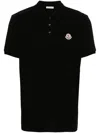 Moncler Polo Shirt With Logo In Black