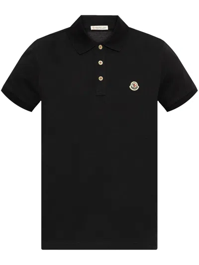 Moncler Logo-appliqué Polo Shirt In 蓝色