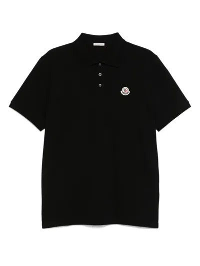 Moncler Logo Polo Shirt In Black