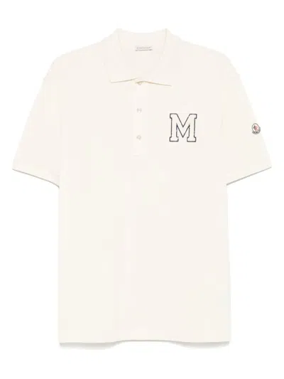 Moncler Logo-appliqué Polo Shirt In White