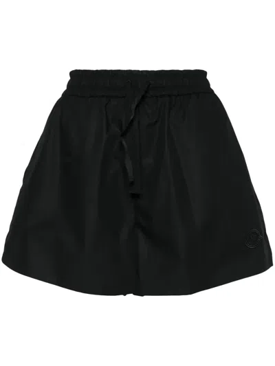 Moncler Logo-appliqué Poplin Shorts In Black