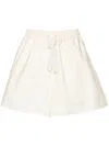 Moncler Logo-appliqué Poplin Shorts In Neutrals