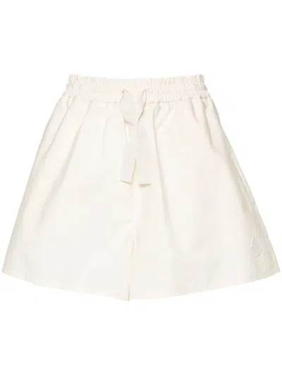 Moncler Logo-appliqué Poplin Shorts In Neutrals