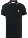 Moncler Logo-patch Polo Shirt In Blue