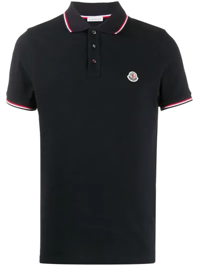 Moncler This Polo Shirt Features A Timeless Design That Transcends The Seasons In Black