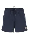 Moncler Swim Shorts With Elastic Waistband And Pockets In Blue