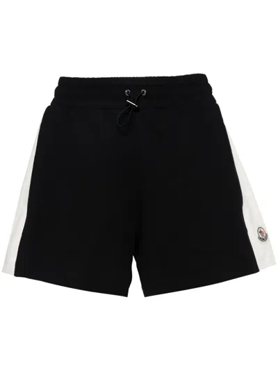 Moncler Navy Blue And White Jersey Shorts