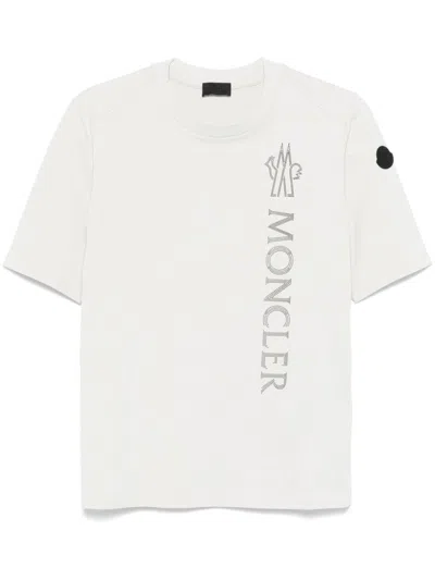 Moncler Logo Embroidered Crewneck T-shirt In White
