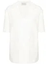 Moncler Logo-appliqué Textured Top In Neutrals