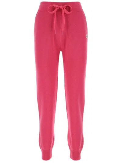Moncler Fuchsia Wool Joggers In Pink
