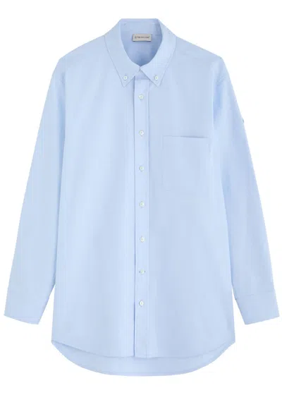Moncler Logo-appliquéd Cotton Shirt In Blue