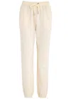 Moncler Logo-appliquéd Cotton Sweatpants In White
