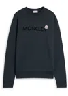 Moncler Logo Patch Crewneck Sweatshirt In Black