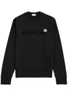 Moncler Logo Patch Cotton Sweatshirt In Black