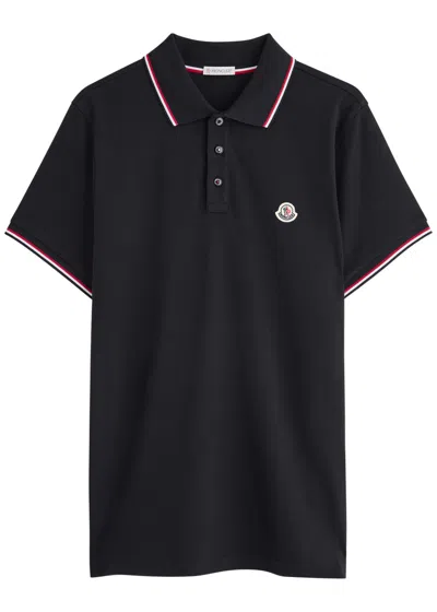 MONCLER MONCLER LOGO-APPLIQUÉD PIQUÉ COTTON POLO SHIRT