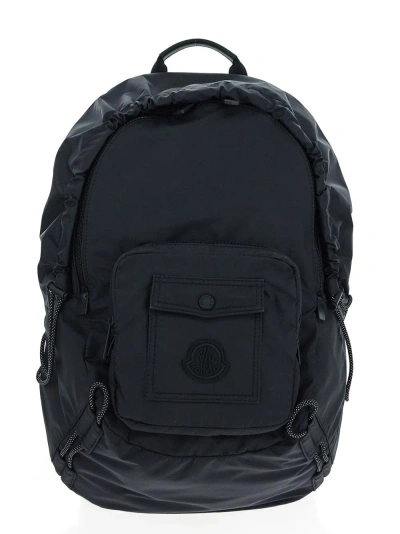 Moncler Logo Backpack In Black