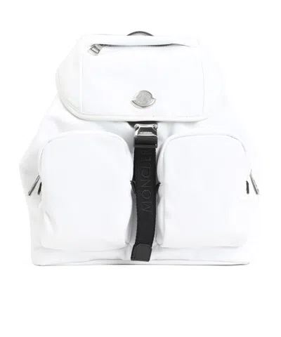 Moncler Logo Backpack In White