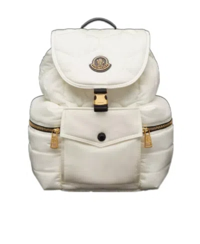 Moncler Logo Backpack In White