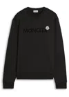 Moncler Crew Neck Cotton Sweatshirt In Black