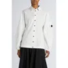 Moncler White Cotton Shirt With Contrast  Front Buttons In Bright White
