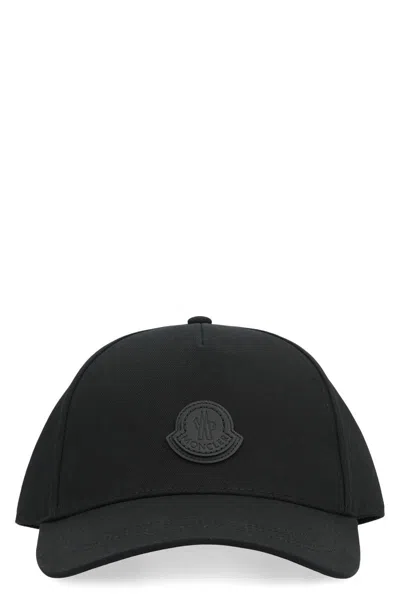 Moncler Logo Baseball Cap In Black