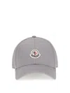 Moncler Grey Cotton Gabardine Baseball Cap