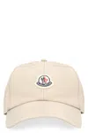 Moncler Structured Cotton Baseball Cap With Adjustable Fit In Beige
