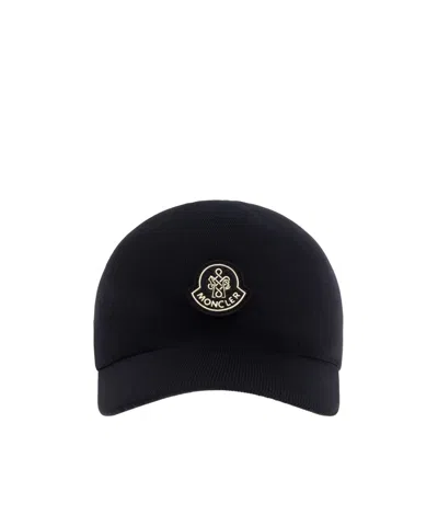 Moncler Logo Baseball Cap In Black