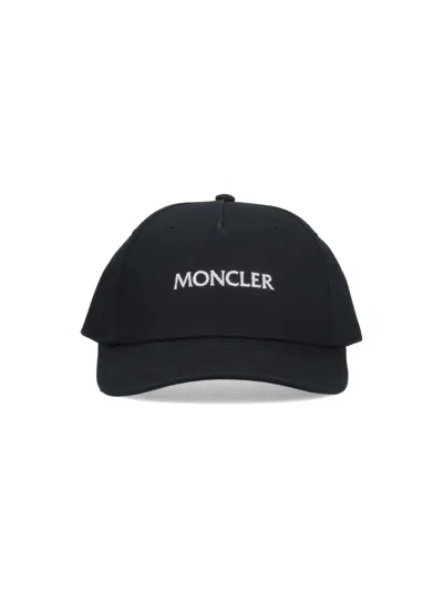 Moncler Logo Baseball Cap In Black  