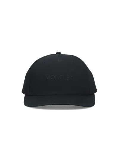 Moncler Logo Baseball Cap In Black  