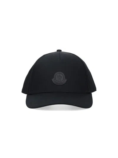 Moncler Logo Baseball Cap In Black