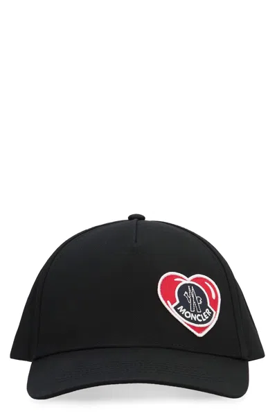 Moncler Logo Baseball Cap In Black