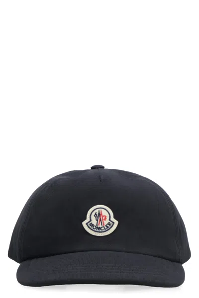 Moncler Logo Baseball Cap In Blu