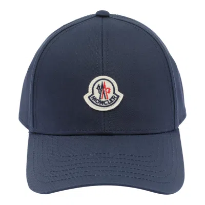Moncler Logo Baseball Cap In Blue