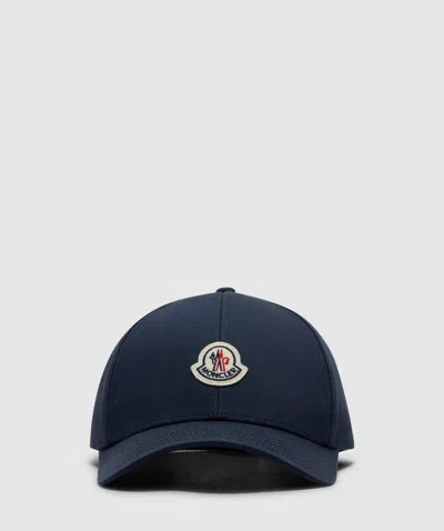 Moncler Logo Baseball Cap In Blue