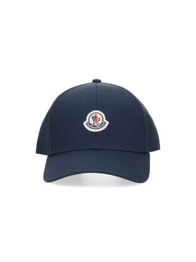 Moncler Logo Baseball Cap In Blue