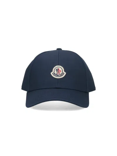 Moncler Logo Baseball Cap In Blue