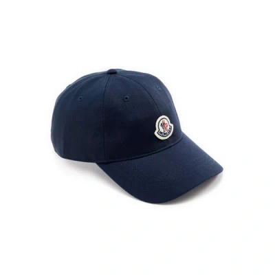 Moncler Logo Baseball Cap In Blue