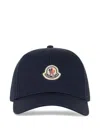 Moncler Logo-patch Cotton-gabardine Baseball Cap In Blue