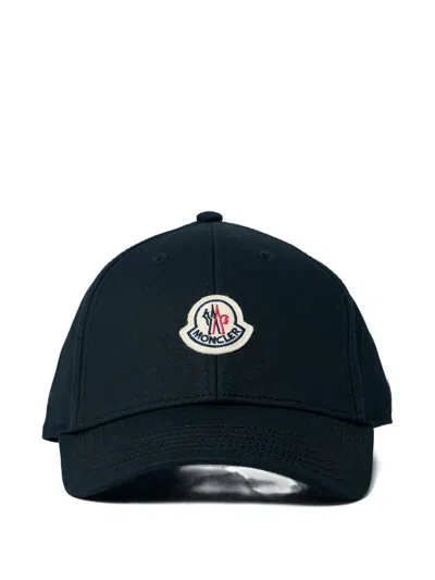 Moncler Logo Baseball Cap In Black