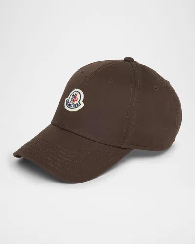 Moncler Logo Baseball Cap In Brown