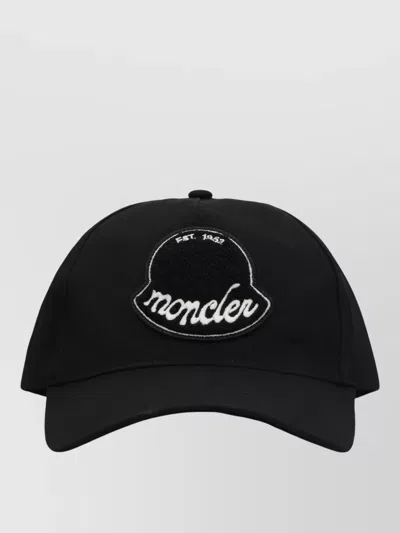 Moncler Logo Baseball Cap Casual Sporty Style In Black