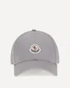Moncler Classic Six-panel Cap With Logo Patch In Gray