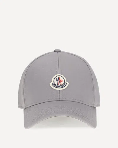Moncler Logo Baseball Cap In Gray
