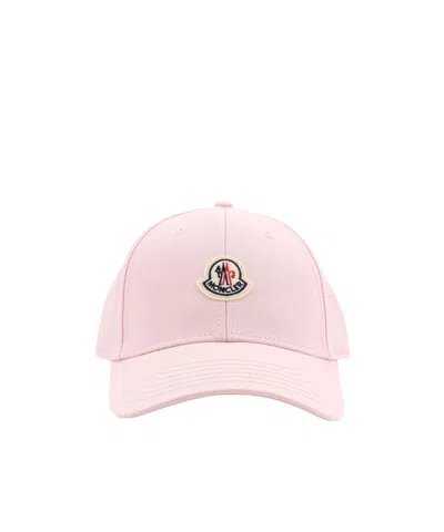 Moncler Logo Baseball Cap In Pink