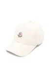 Moncler Structured Cotton Baseball Cap With Adjustable Fit In White