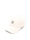 Moncler Structured Cotton Baseball Cap With Adjustable Fit In White