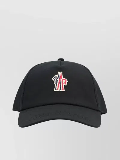 Moncler Logo Baseball Cap With Adjustable Size In Black