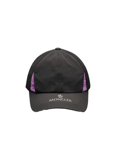 Moncler Logo Baseball Hat In Black